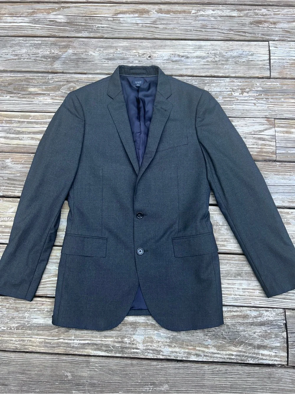 J.Crew Ludlow Blazer 38R Loro Piana Super 120s Italian Wool Charcoal